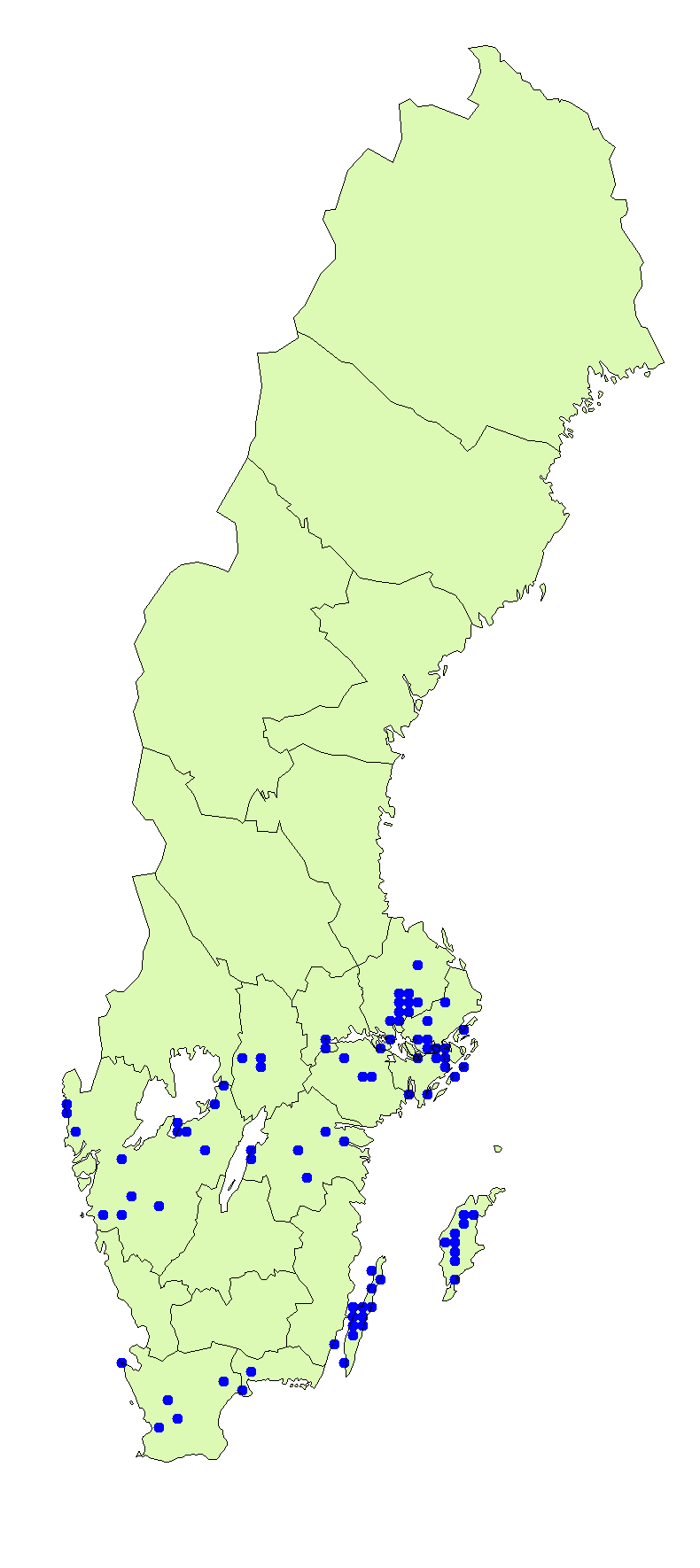 Utbredningskarta för sommarsopp