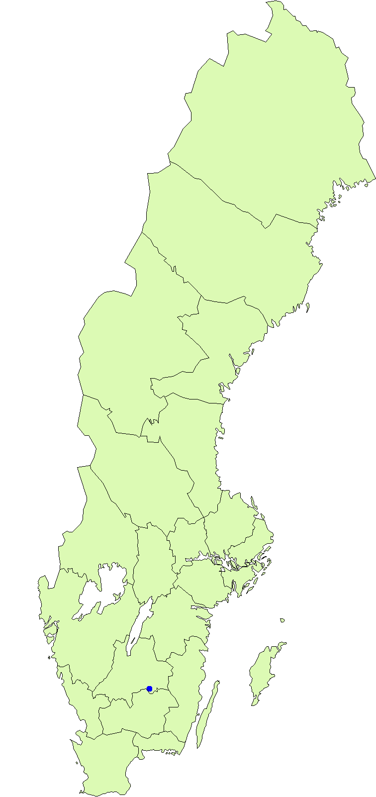 Utbredningskarta för liten kandelabersvamp
