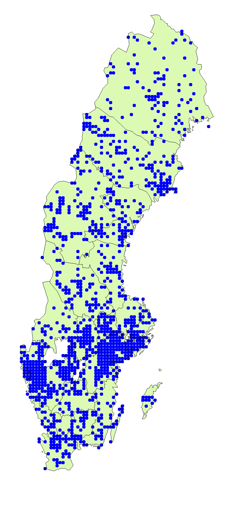Utbredningskarta för tegelsopp