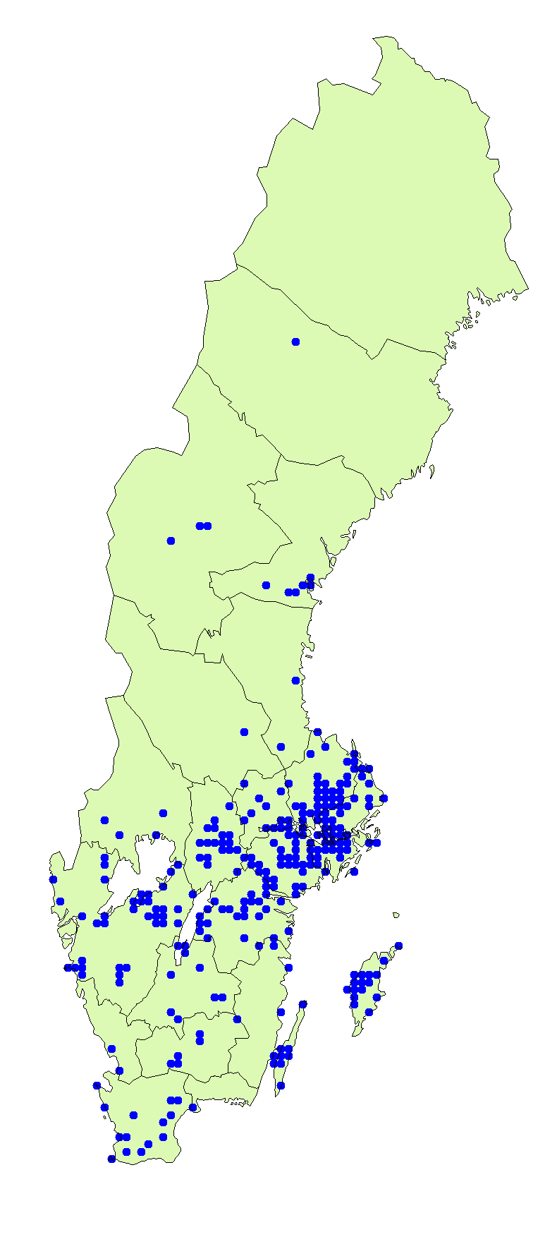 Utbredningskarta för kungschampinjon