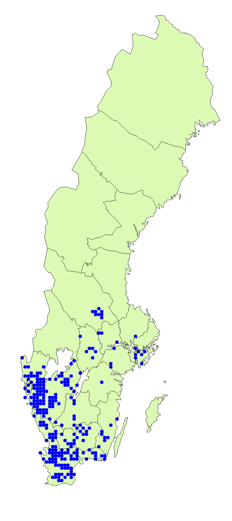 Utbredningskarta för bittersopp