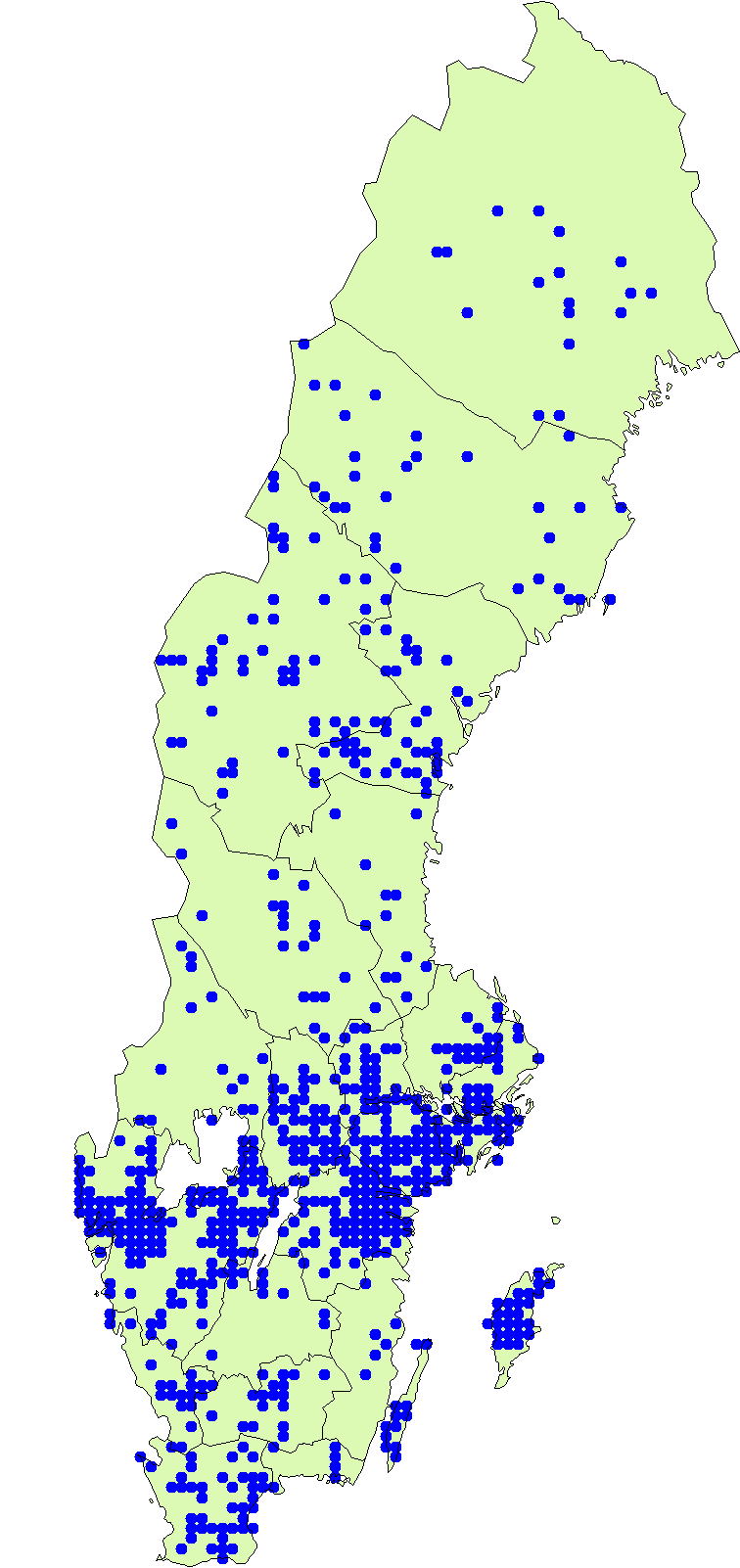 Utbredningskarta för gifthätting