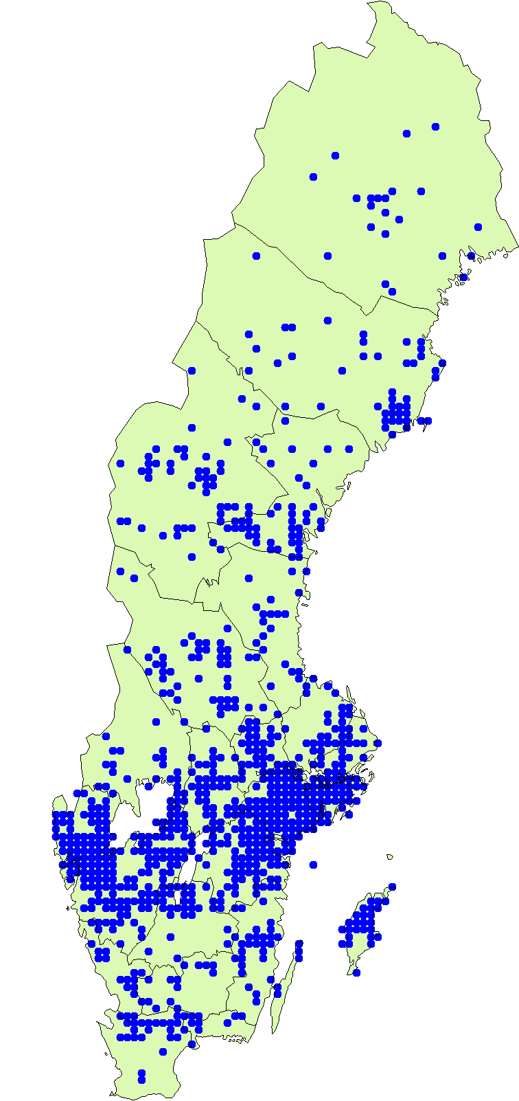 Utbredningskarta för citronslemskivling