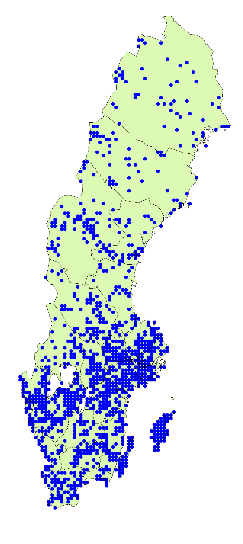 Utbredningskarta för toppvaxskivling