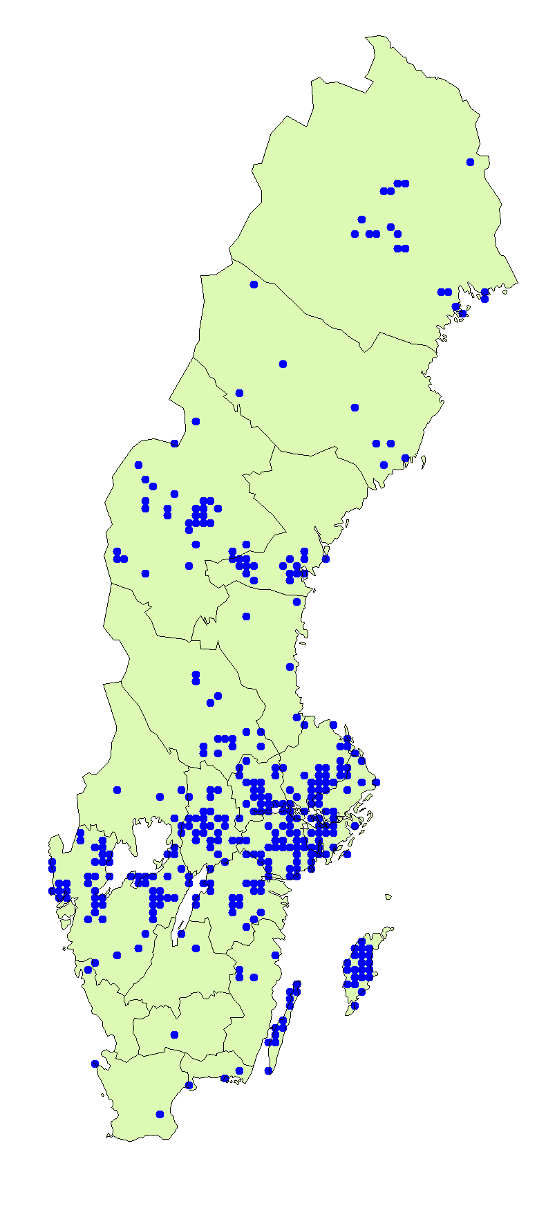 Utbredningskarta för björkvaxskivling