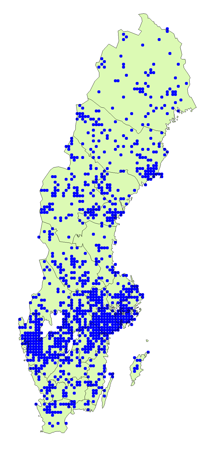 Utbredningskarta för skogsriska