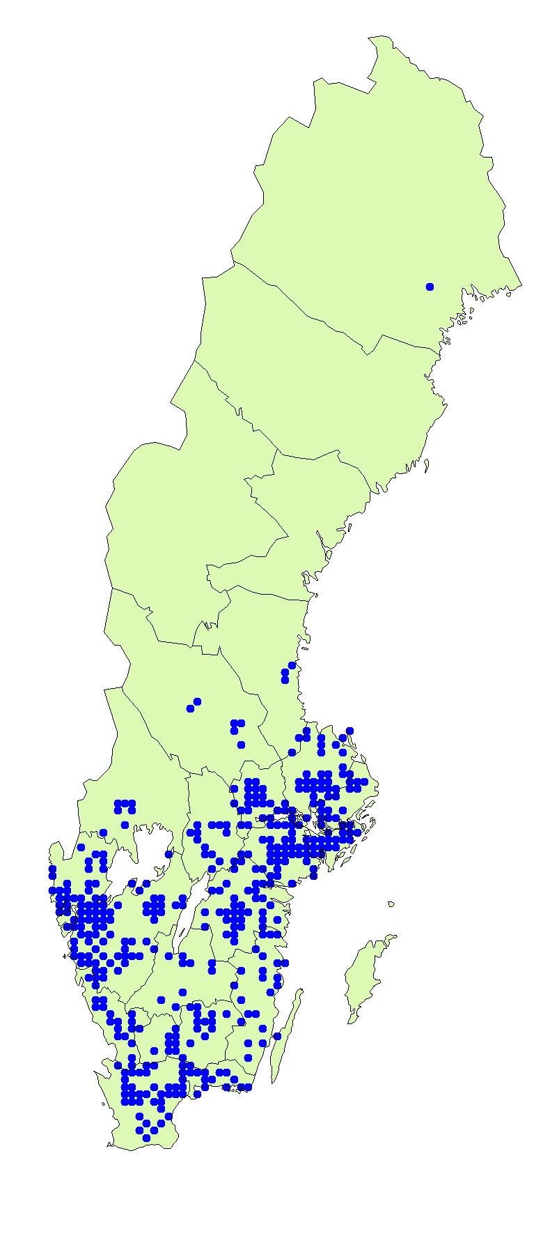 Utbredningskarta för mandelriska