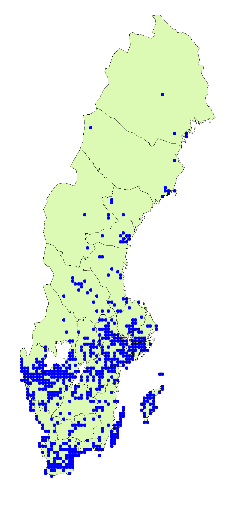 Utbredningskarta för nejlikbrosking