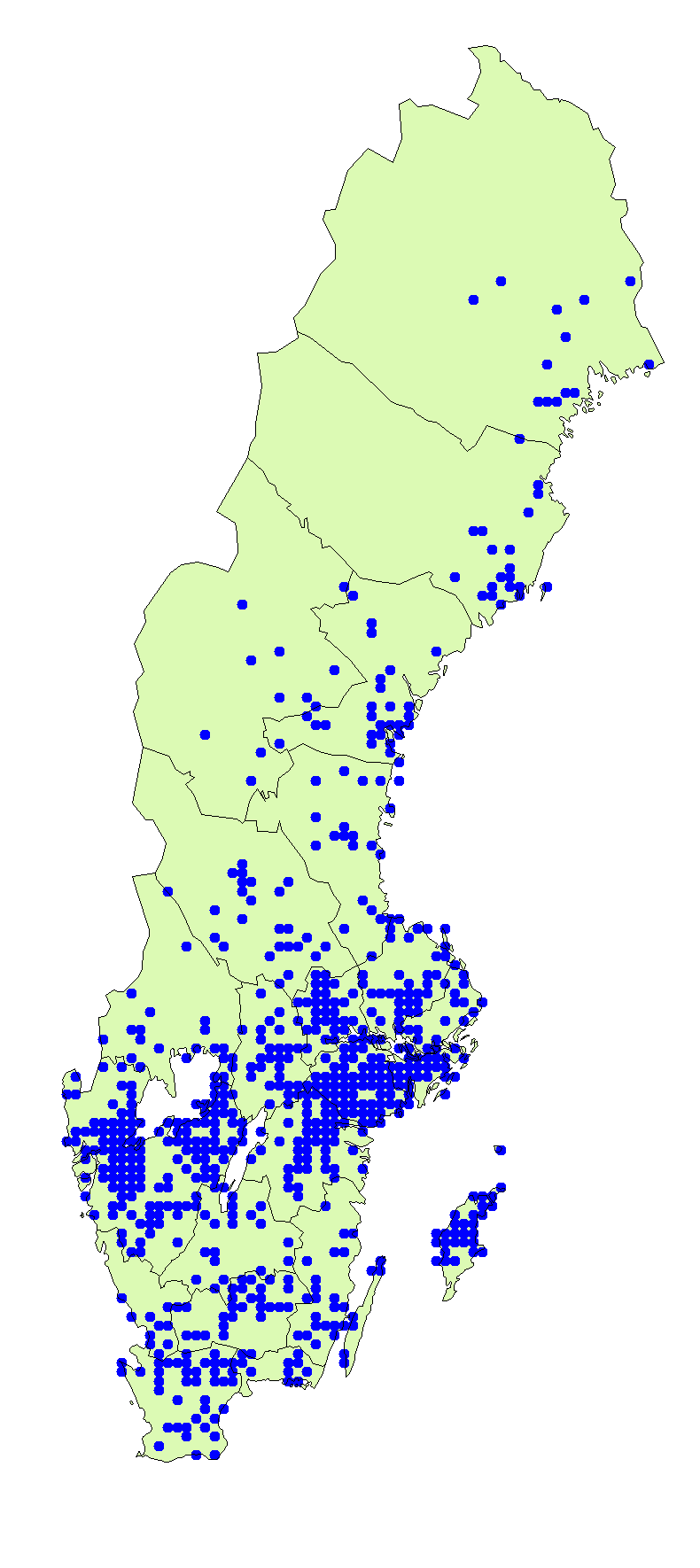 Utbredningskarta för sammetsfotad pluggskivling