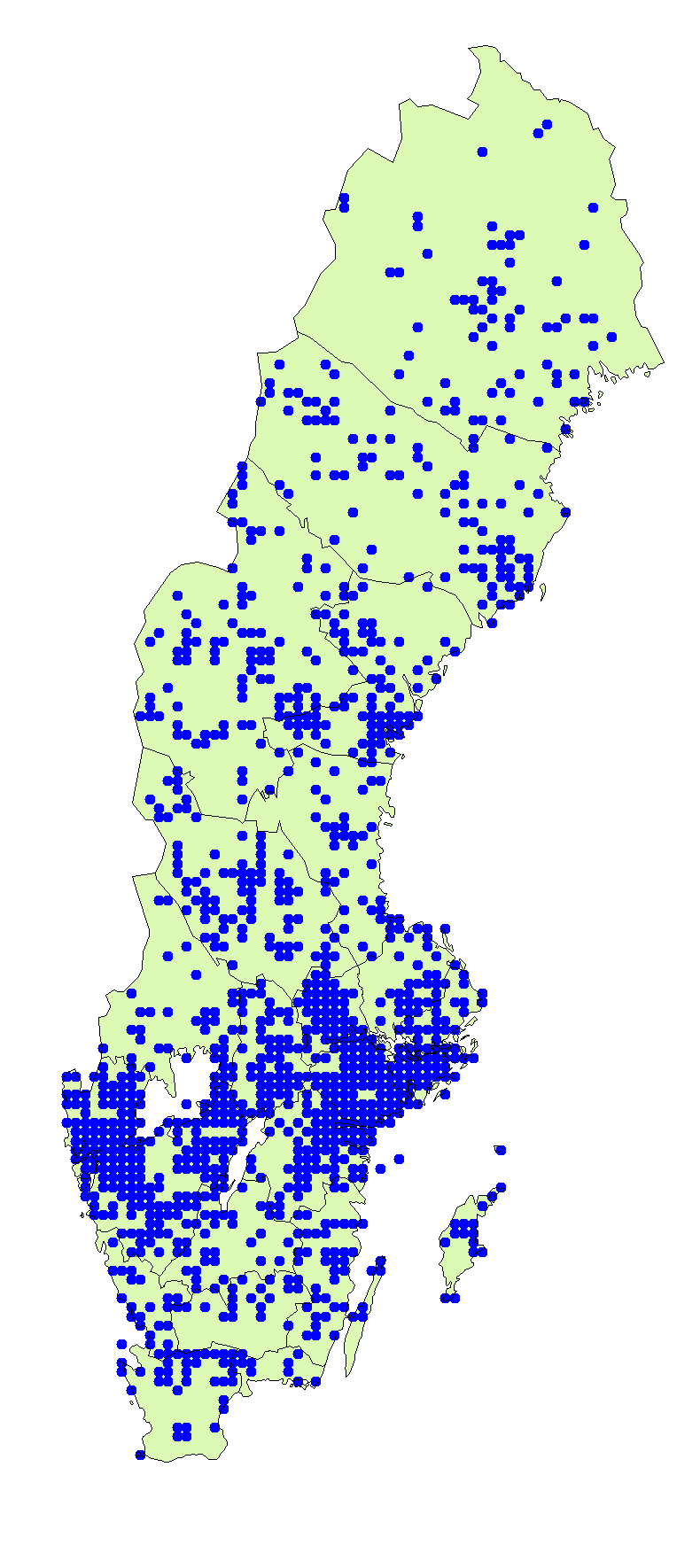 Utbredningskarta för tegelkremla
