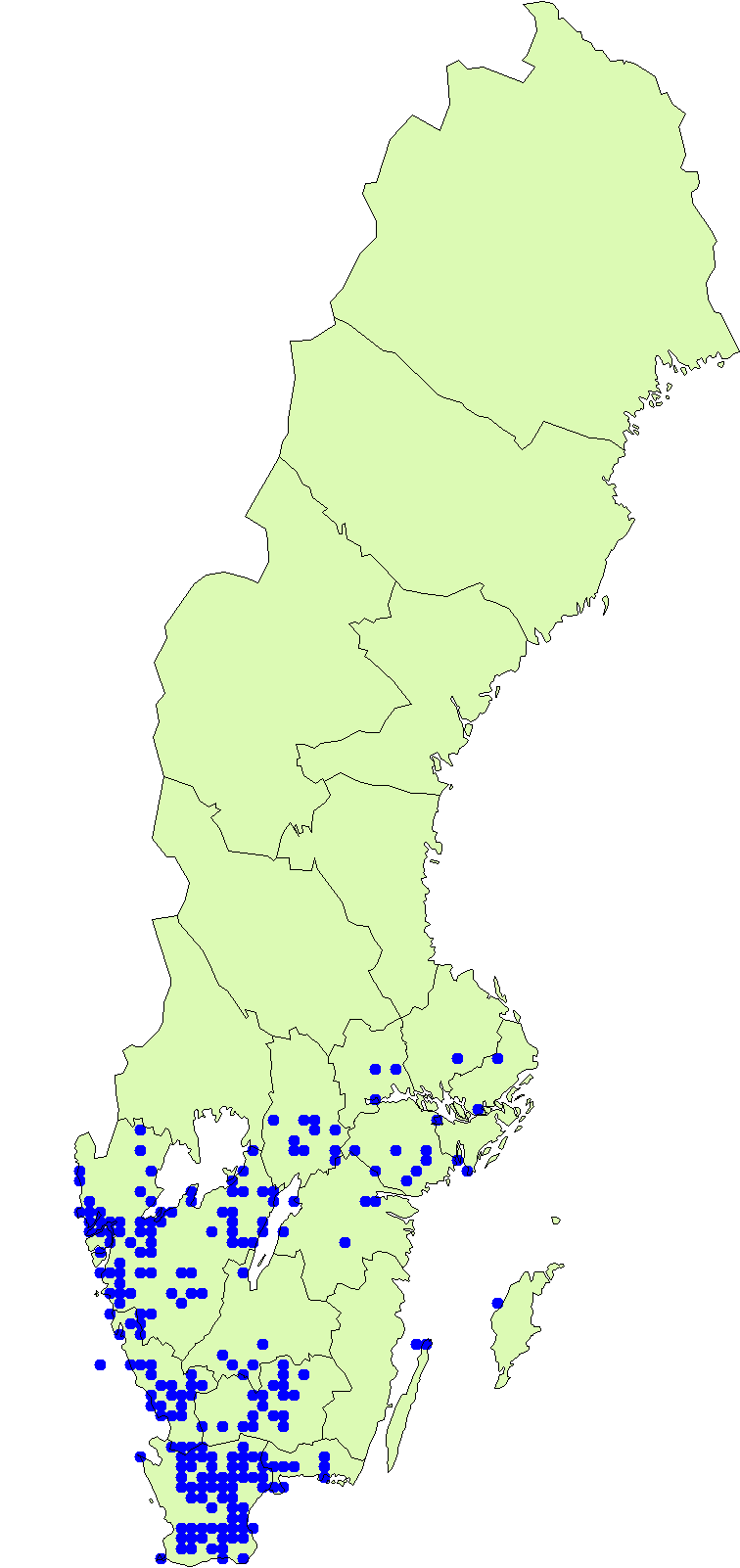 Utbredningskarta för gallkremla