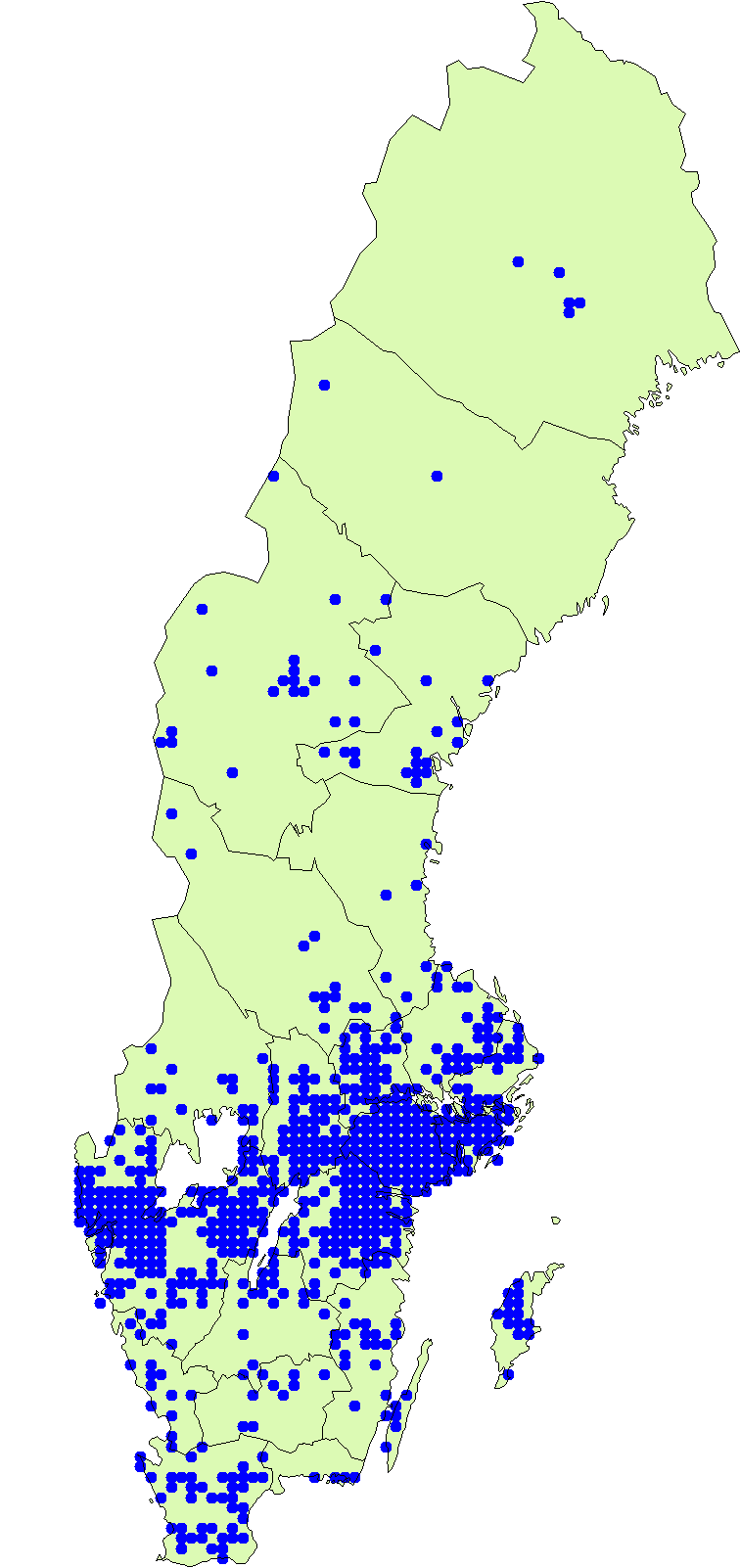 Utbredningskarta för stinkkremla