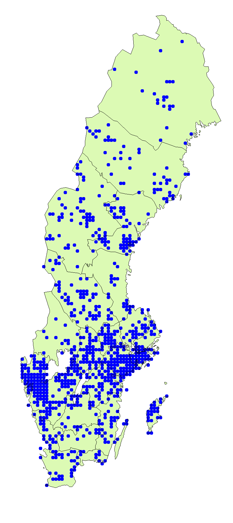 Utbredningskarta för vinkremla