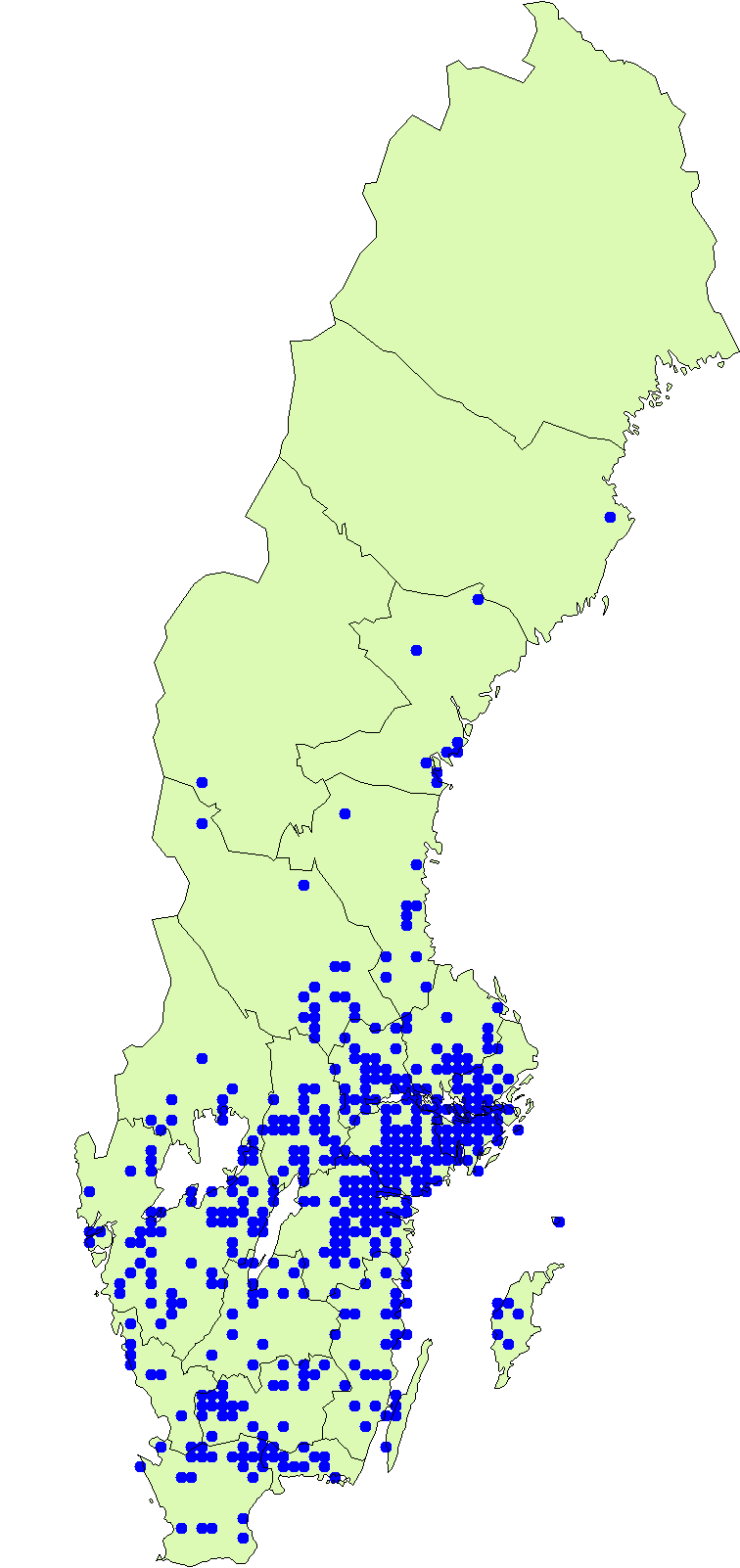 Utbredningskarta för blomkålssvamp