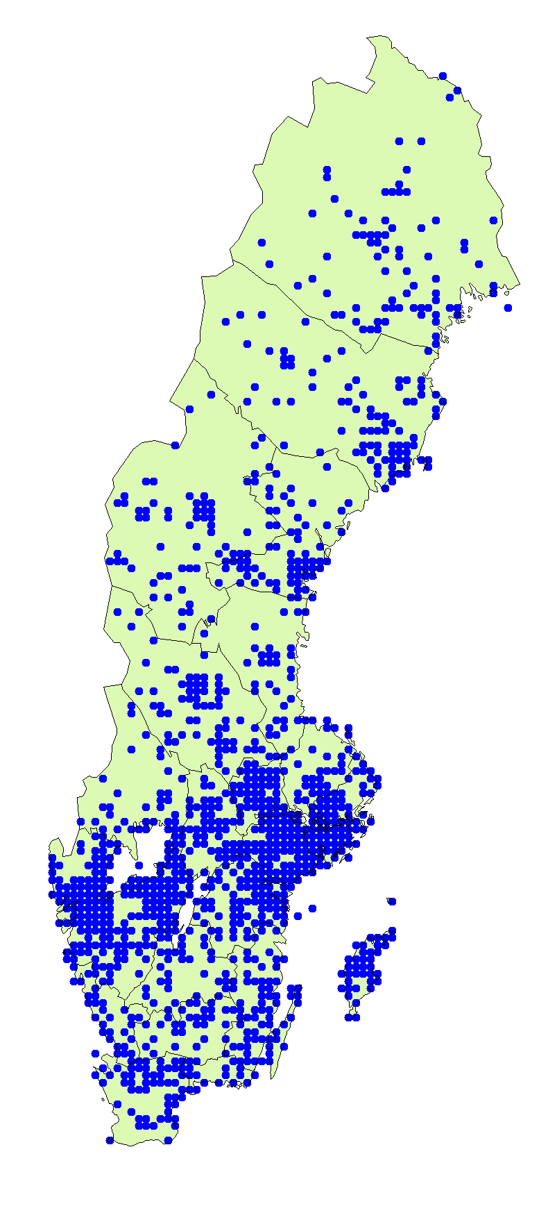 Utbredningskarta för smörsopp