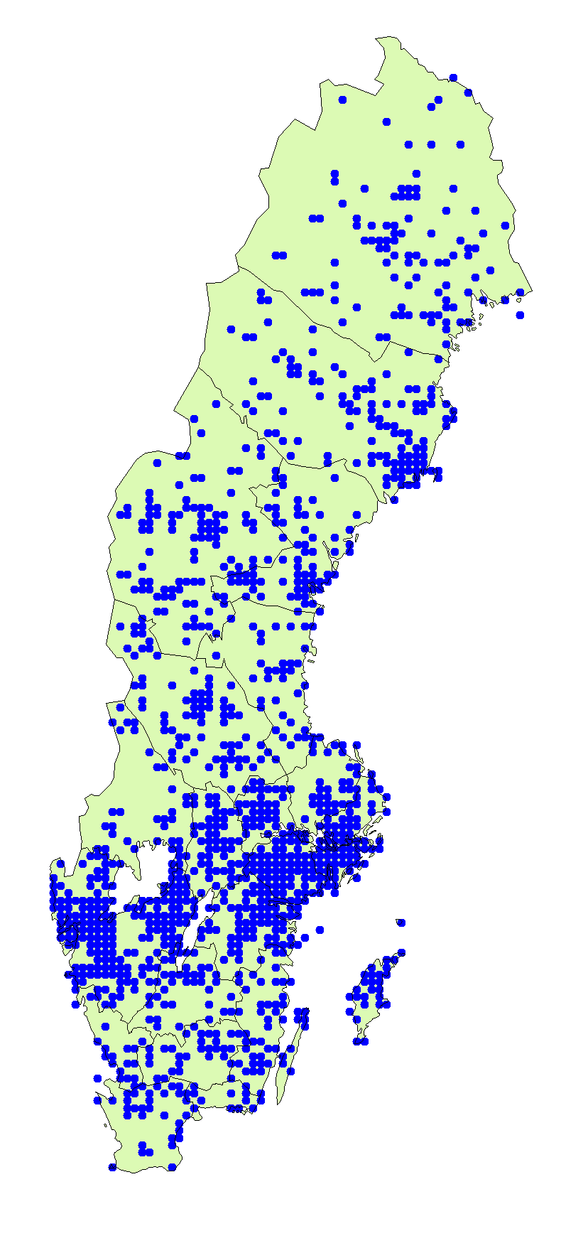 Utbredningskarta för sandsopp