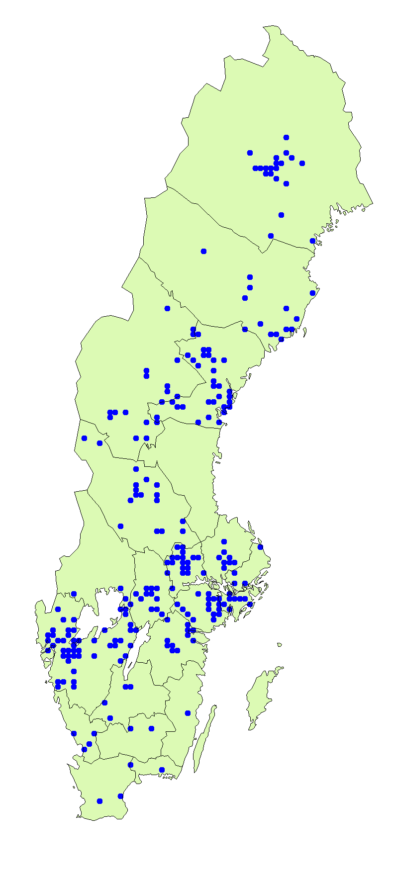 Utbredningskarta för bitter riddarmusseron