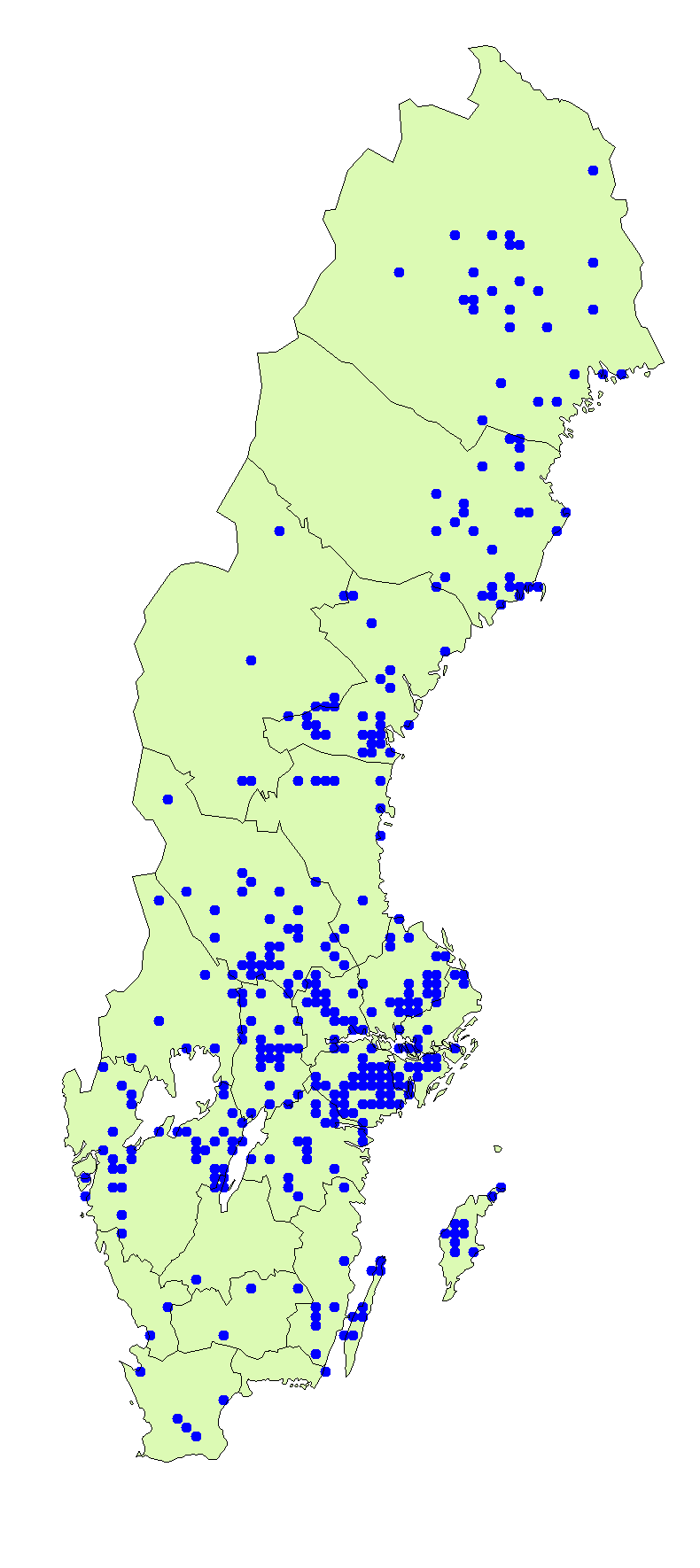 Utbredningskarta för kantmusseron