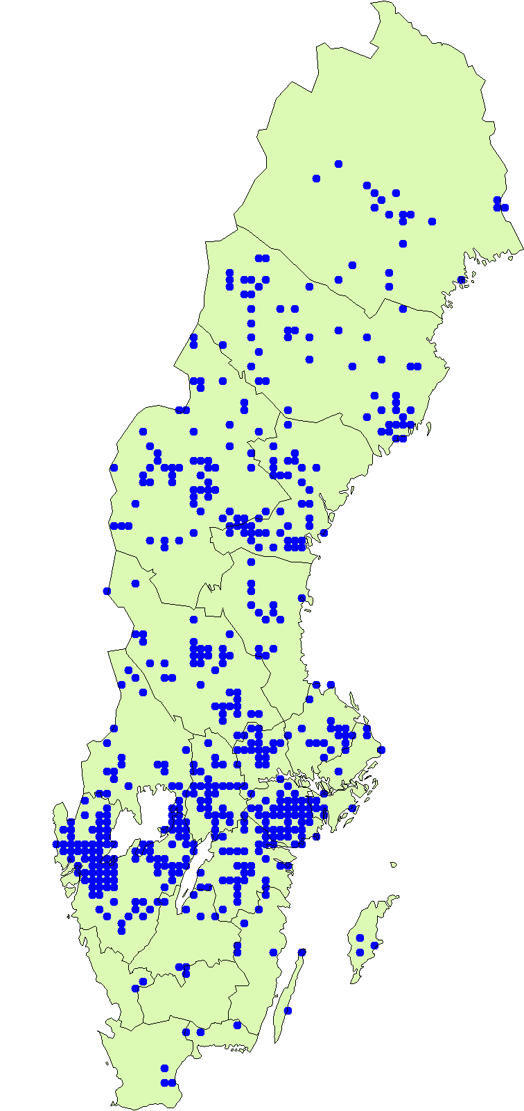 Utbredningskarta för luktmusseron