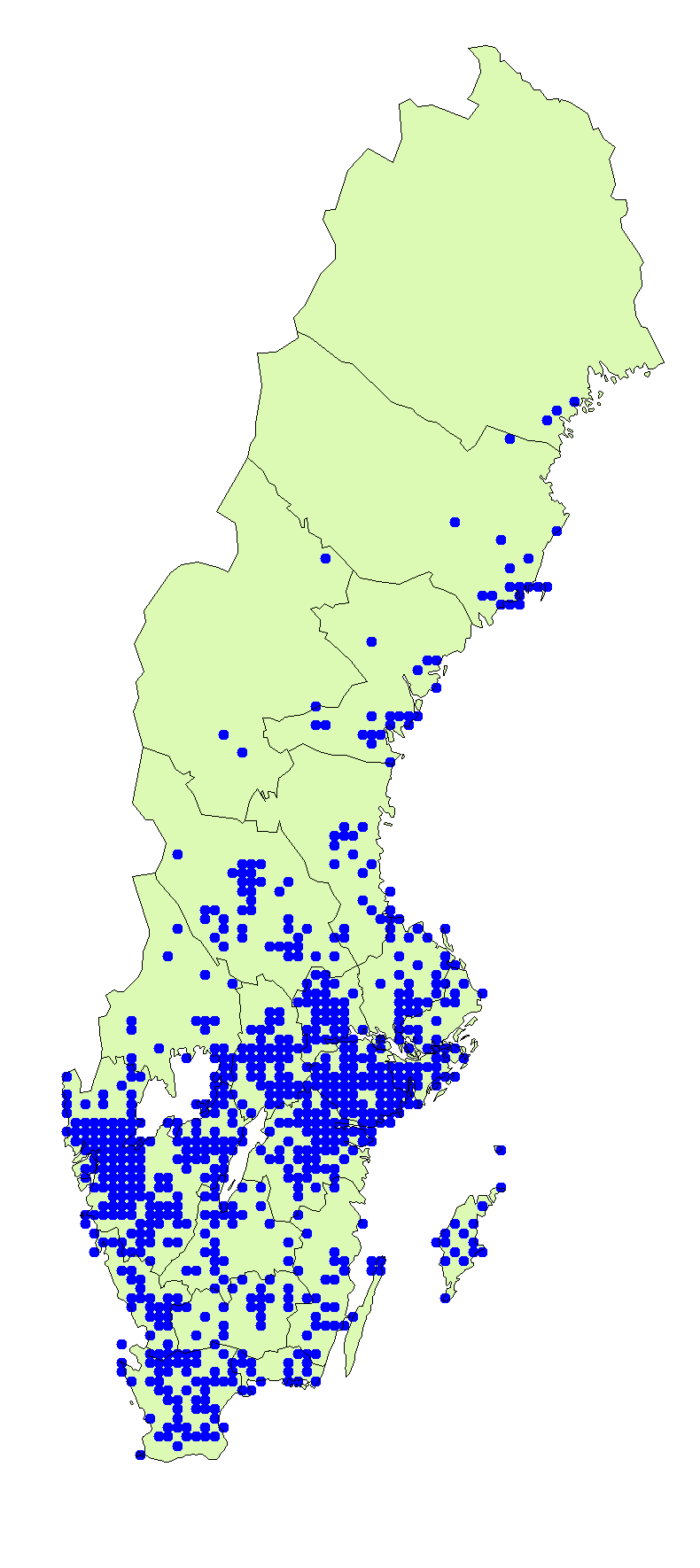 Utbredningskarta för gallsopp